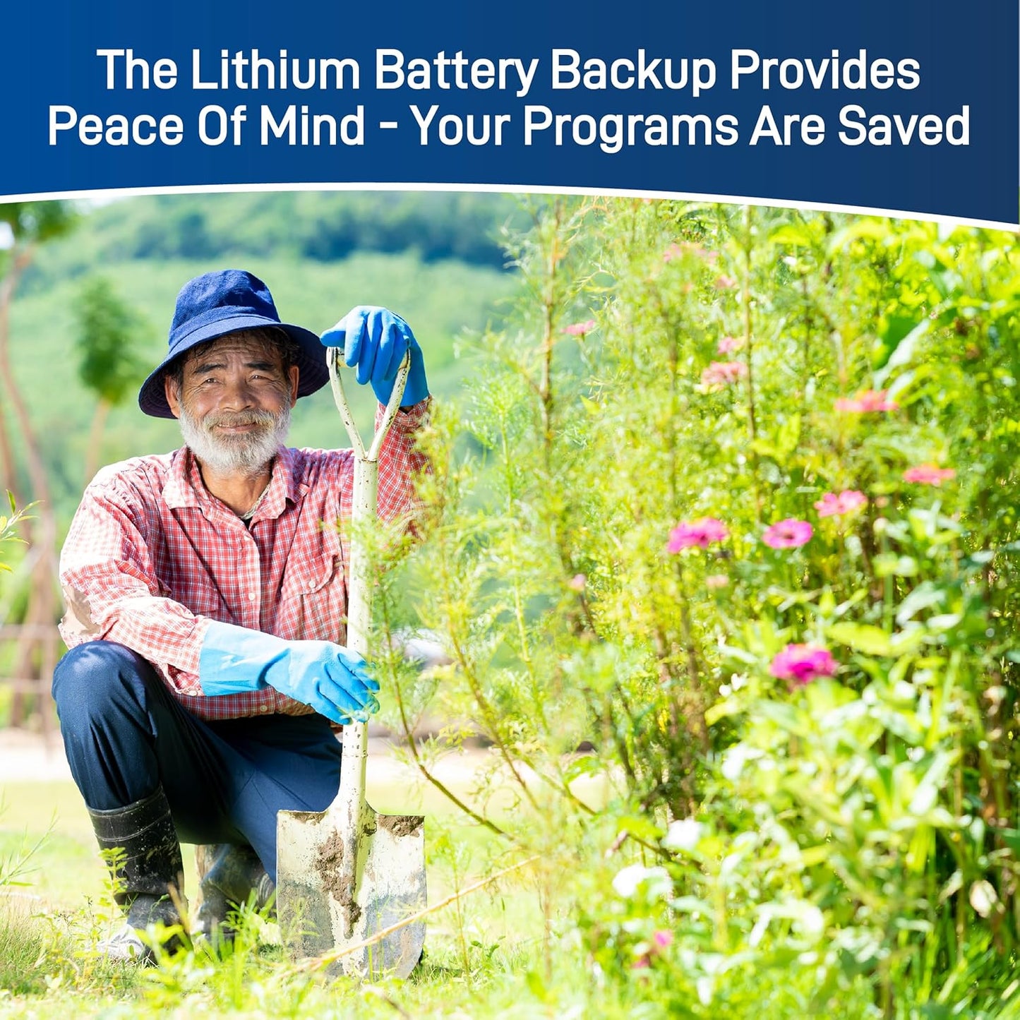4-Station Outdoor Swing Panel Sprinkler System Timer - for Residential Lawn Watering - Multi-Station Irrigation Controller - Custom Watering Intervals - Indoor/Outdoor Installation - 57894
