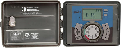 4-Station Outdoor Swing Panel Sprinkler System Timer - for Residential Lawn Watering - Multi-Station Irrigation Controller - Custom Watering Intervals - Indoor/Outdoor Installation - 57894