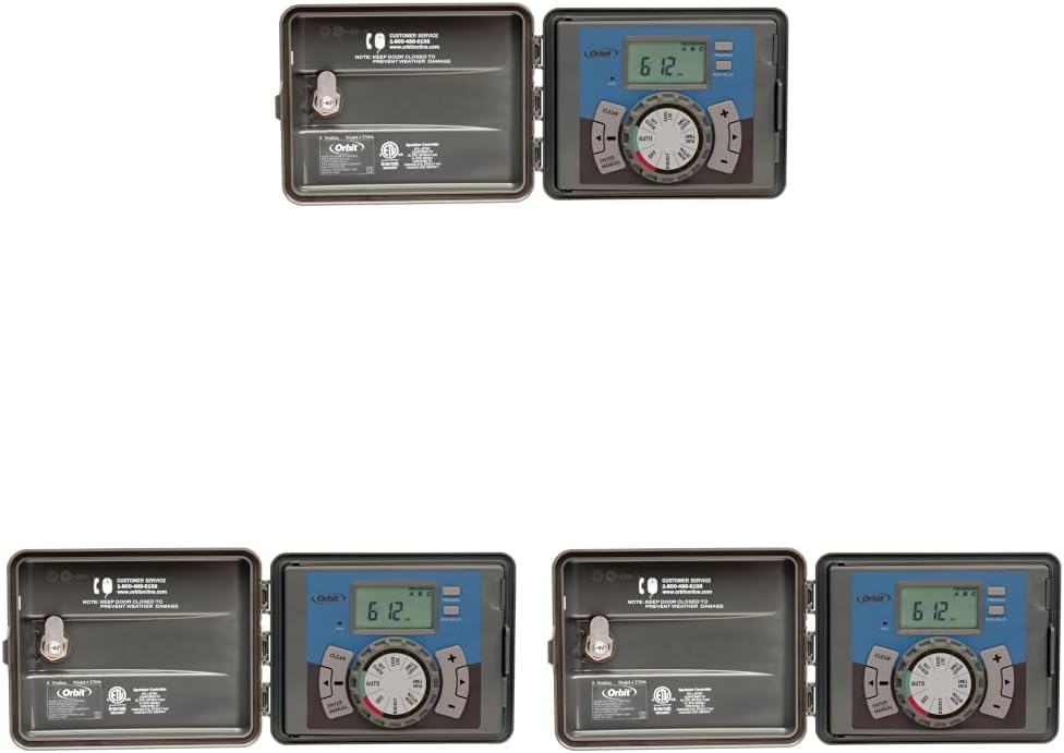4-Station Outdoor Swing Panel Sprinkler System Timer - for Residential Lawn Watering - Multi-Station Irrigation Controller - Custom Watering Intervals - Indoor/Outdoor Installation - 57894