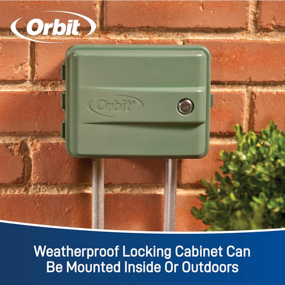4-Station Outdoor Swing Panel Sprinkler System Timer - for Residential Lawn Watering - Multi-Station Irrigation Controller - Custom Watering Intervals - Indoor/Outdoor Installation - 57894