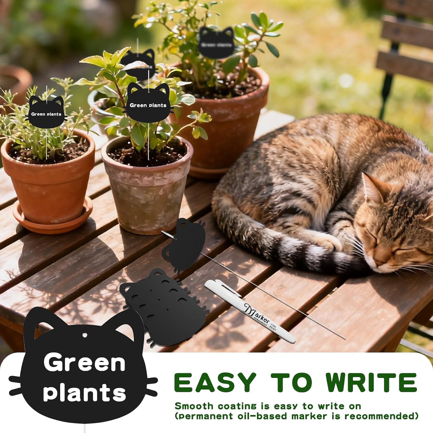 30 Pack Metal Plant Labels for Outdoor Garden Waterproof Plant Markers, Labels Garden Markers for Seedlings Herbs Vegetable Greenhouse Gifts, with Pen