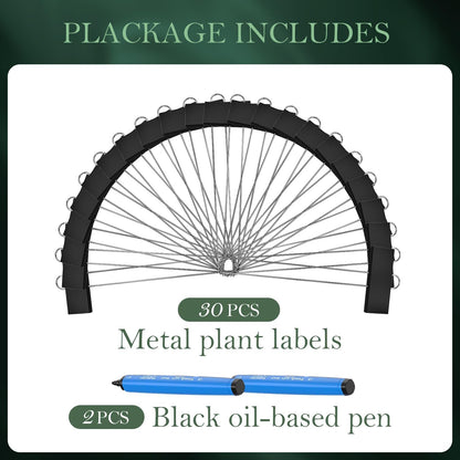 30 Pack Metal Plant Labels for Outdoor Garden Waterproof Plant Markers, Labels Garden Markers for Seedlings Herbs Vegetable Greenhouse Gifts, with Pen