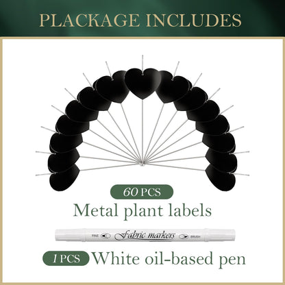 30 Pack Metal Plant Labels for Outdoor Garden Waterproof Plant Markers, Labels Garden Markers for Seedlings Herbs Vegetable Greenhouse Gifts, with Pen