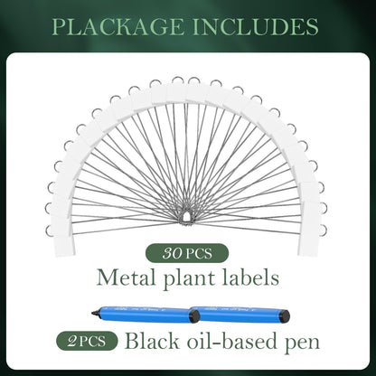 30 Pack Metal Plant Labels for Outdoor Garden Waterproof Plant Markers, Labels Garden Markers for Seedlings Herbs Vegetable Greenhouse Gifts, with Pen
