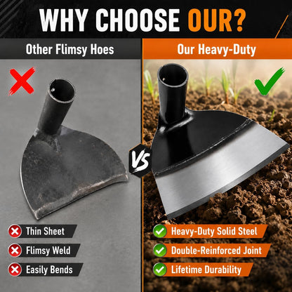 9.25in Heavy Duty Steel Garden Hoe Head, Hoe Garden Tool for Garden