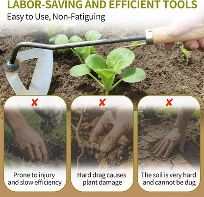 Kana Hoe 217 Japanese Garden Tool - Hand Hoe/Sickle is Perfect for Weeding and Cultivating. The Blade Edge is Very Sharp., Beige-020
