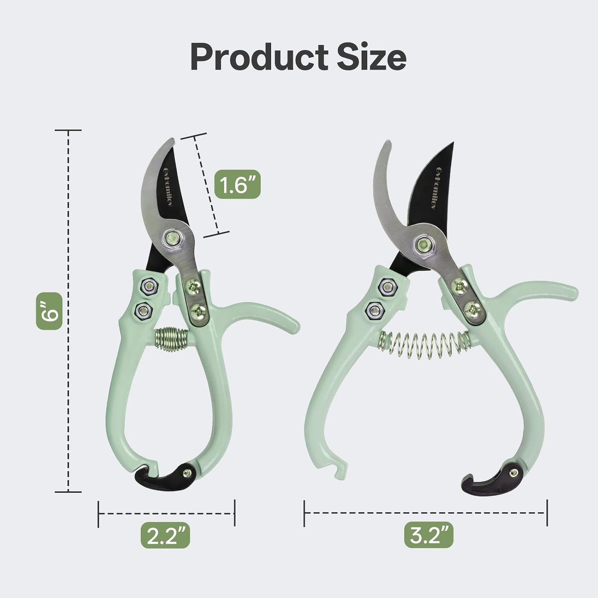 Q-Shaped Lightweight Gardening Pruning Shears for Plant & Tree Trimming