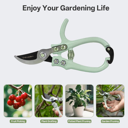 Q-Shaped Lightweight Gardening Pruning Shears for Plant & Tree Trimming