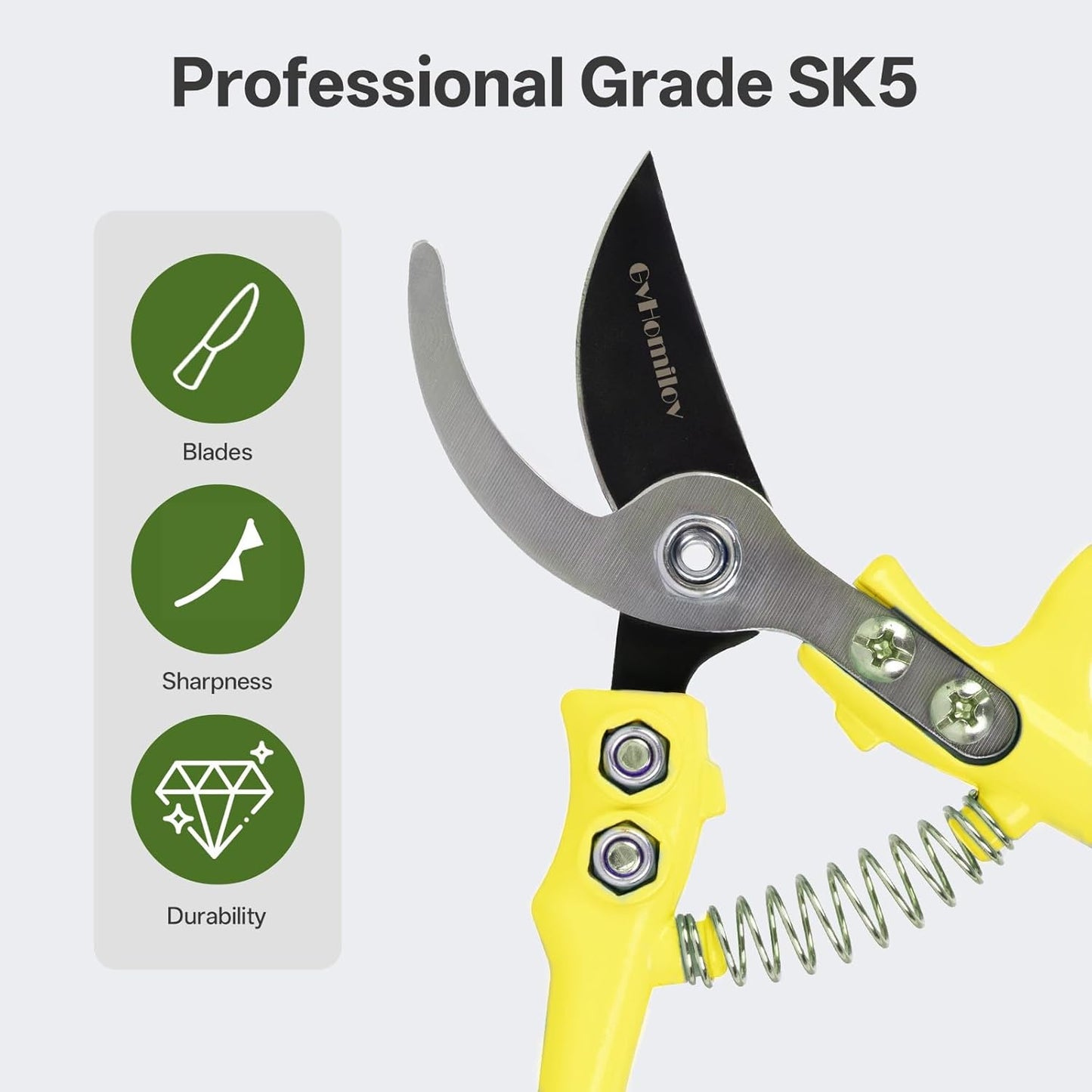 Q-Shaped Lightweight Gardening Pruning Shears for Plant & Tree Trimming