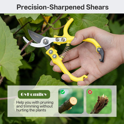 Q-Shaped Lightweight Gardening Pruning Shears for Plant & Tree Trimming