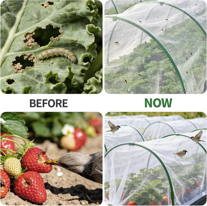 Garden Netting Kit for Raised Beds, 8 x 20 FT Ultra Fine Mesh