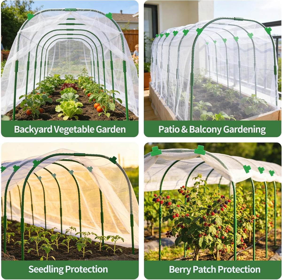 Garden Netting Kit for Raised Beds, 8 x 20 FT Ultra Fine Mesh