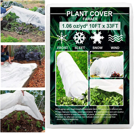 Plant Covers Freeze Protection 10×33ft Row Cover Against Frost Snow