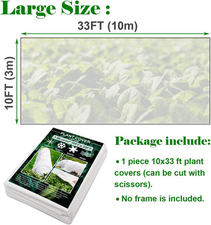 Plant Covers Freeze Protection 10×33ft Row Cover Against Frost Snow