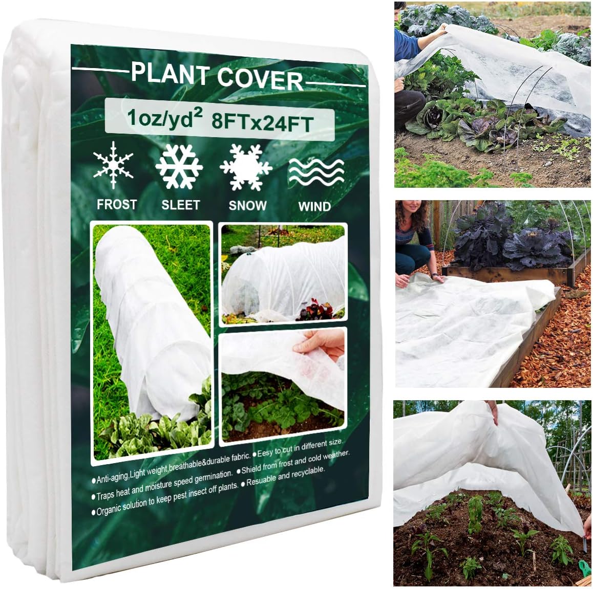 Plant Covers Freeze Protection 10×33ft Row Cover Against Frost Snow