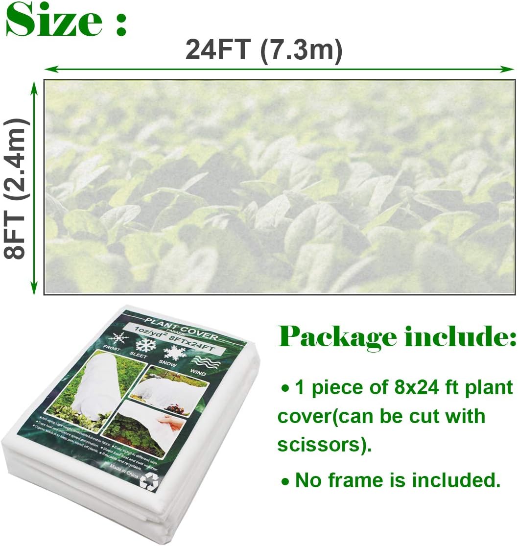 Plant Covers Freeze Protection 10×33ft Row Cover Against Frost Snow
