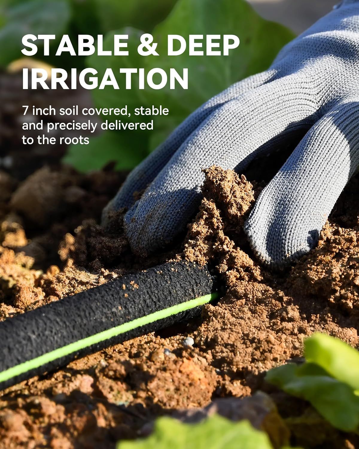 1/2'' Soaker Hose 25ft for Garden, Drip Irrigation Hose, Water Seeper Soaker Hoses for Foundation Watering, Save 80% Water for Vegetable Gardens, Flower Beds, Lawns, Orchards, Black