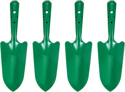4pcs Mini Colorful Metal Hand Shovel 11" x 3" Digging Trowel Set Transplanting Garden Tools for Flower Soil Digging Planting Weeding Transplanting Garden, Pink