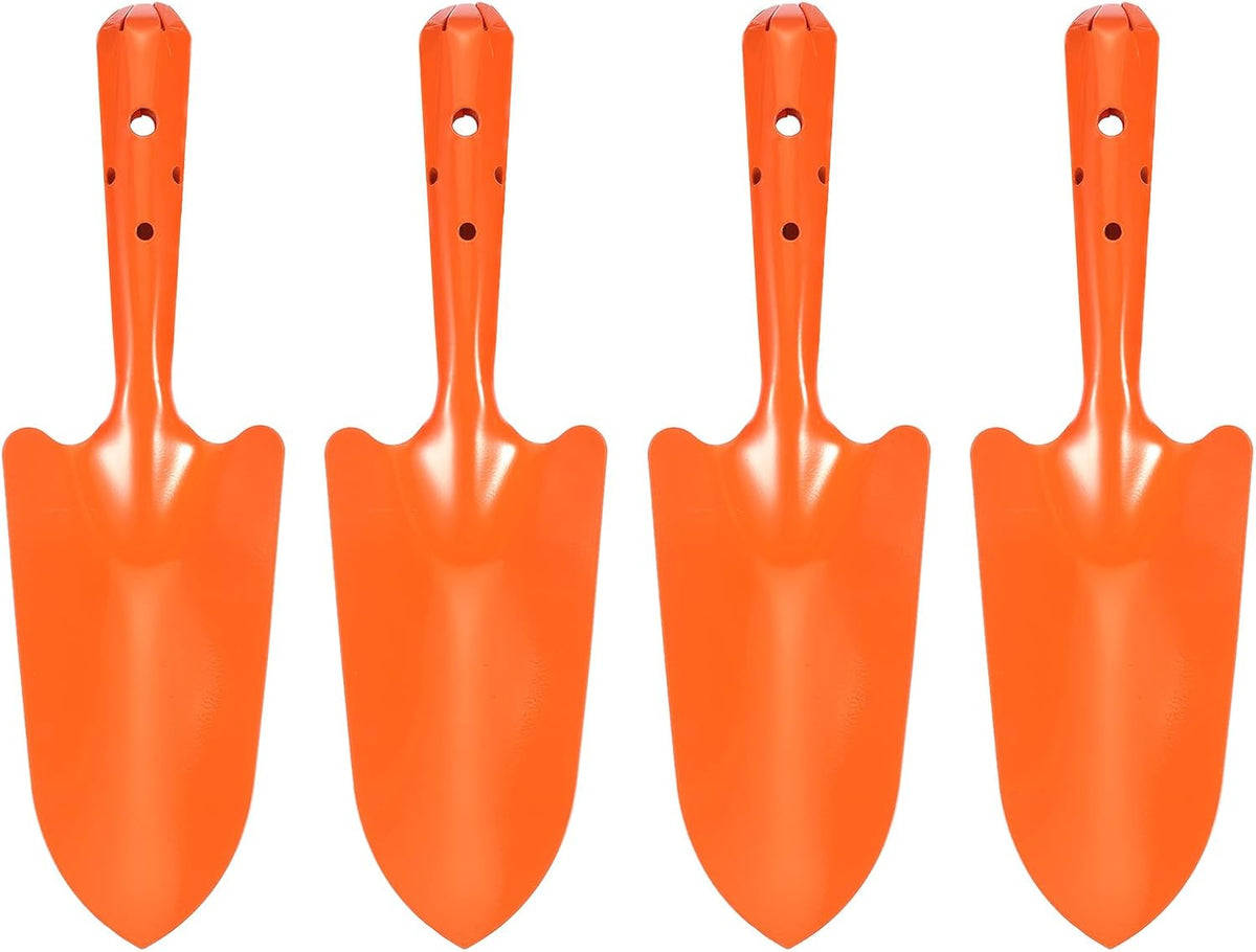 4pcs Mini Colorful Metal Hand Shovel 11" x 3" Digging Trowel Set Transplanting Garden Tools for Flower Soil Digging Planting Weeding Transplanting Garden, Pink