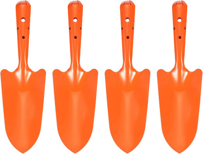 4pcs Mini Colorful Metal Hand Shovel 11" x 3" Digging Trowel Set Transplanting Garden Tools for Flower Soil Digging Planting Weeding Transplanting Garden, Pink
