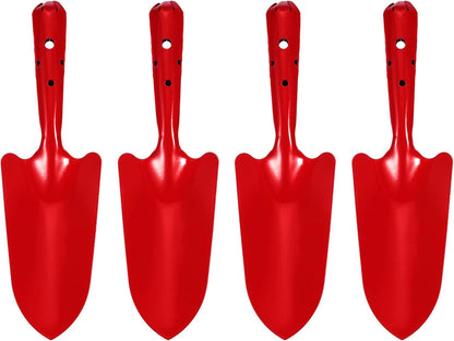 4pcs Mini Colorful Metal Hand Shovel 11" x 3" Digging Trowel Set Transplanting Garden Tools for Flower Soil Digging Planting Weeding Transplanting Garden, Pink