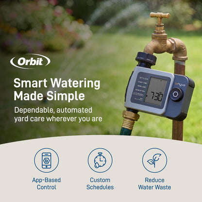 B-hyve XD 4-Port Smart Hose Watering Timer - App Controlled - Smart WeatherSense - Bluetooth Sprinkler Timer with Remote Control - Multi Outlet Yard Irrigation System - 24634