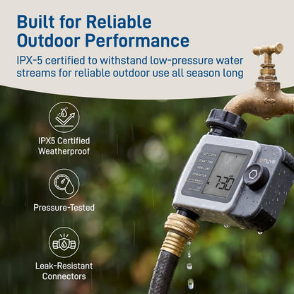 B-hyve XD 4-Port Smart Hose Watering Timer - App Controlled - Smart WeatherSense - Bluetooth Sprinkler Timer with Remote Control - Multi Outlet Yard Irrigation System - 24634