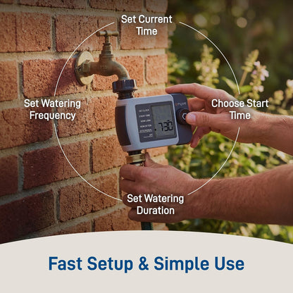 B-hyve XD 4-Port Smart Hose Watering Timer - App Controlled - Smart WeatherSense - Bluetooth Sprinkler Timer with Remote Control - Multi Outlet Yard Irrigation System - 24634