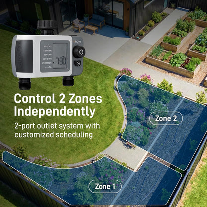 B-hyve XD 4-Port Smart Hose Watering Timer - App Controlled - Smart WeatherSense - Bluetooth Sprinkler Timer with Remote Control - Multi Outlet Yard Irrigation System - 24634
