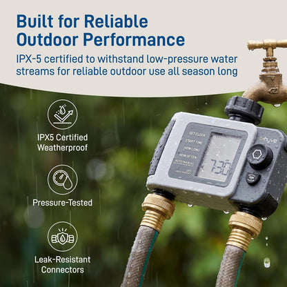B-hyve XD 4-Port Smart Hose Watering Timer - App Controlled - Smart WeatherSense - Bluetooth Sprinkler Timer with Remote Control - Multi Outlet Yard Irrigation System - 24634