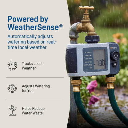 B-hyve XD 4-Port Smart Hose Watering Timer - App Controlled - Smart WeatherSense - Bluetooth Sprinkler Timer with Remote Control - Multi Outlet Yard Irrigation System - 24634