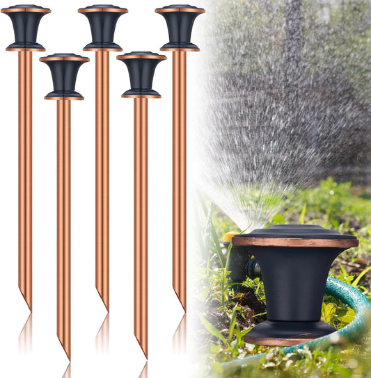 5 Pcs Garden Hose Guide Stake 17 Inch Heavy Duty Decorative Metal Water Hose Guide Stake for Garden, Lawn, Plants and Flower Beds