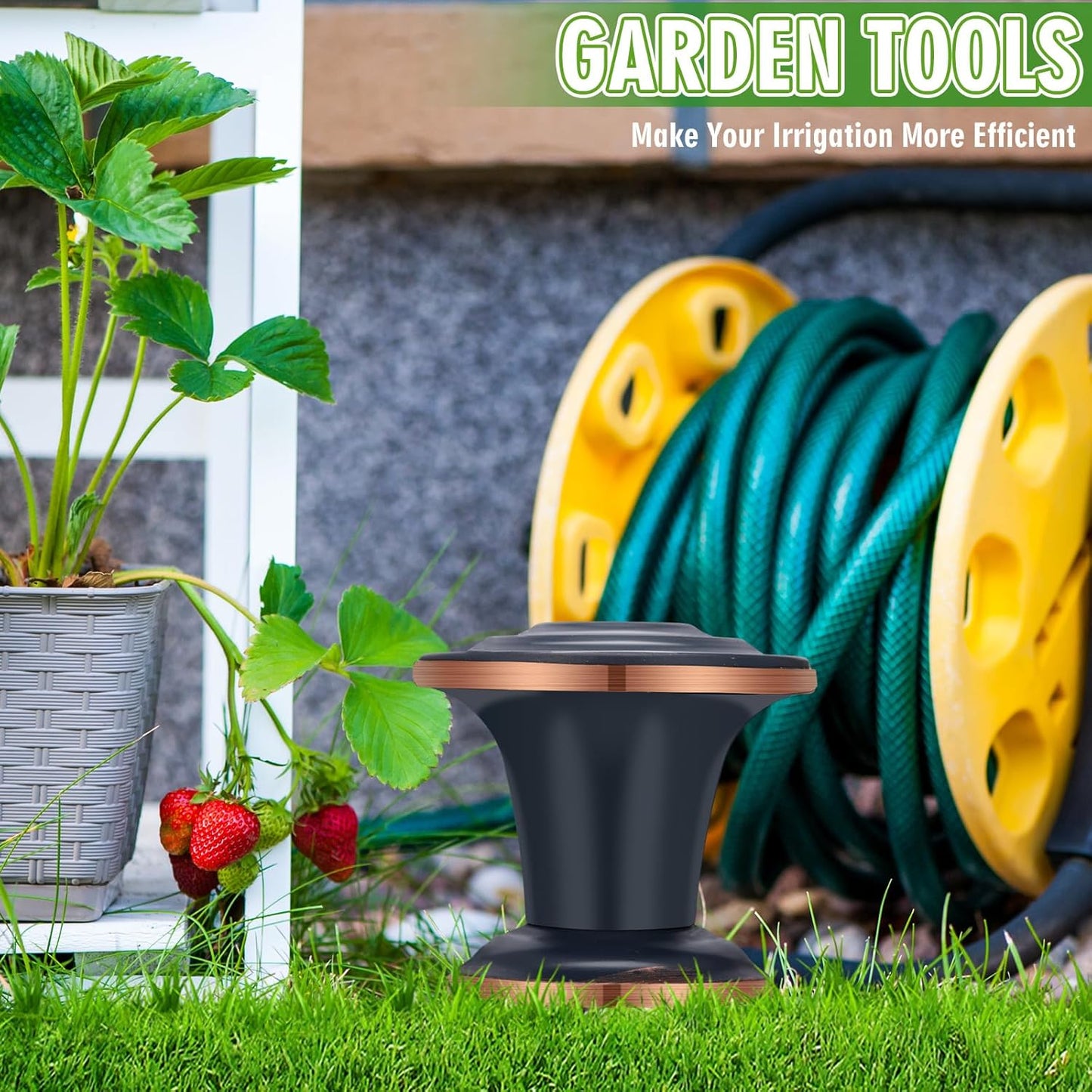 5 Pcs Garden Hose Guide Stake 17 Inch Heavy Duty Decorative Metal Water Hose Guide Stake for Garden, Lawn, Plants and Flower Beds