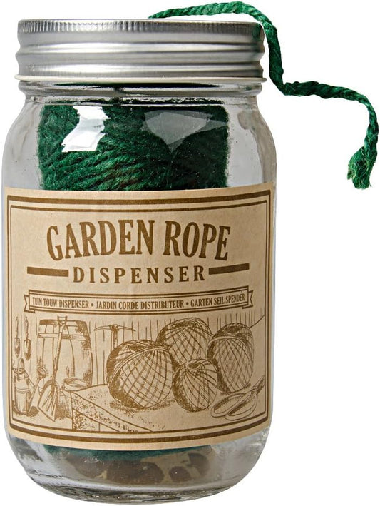 Green Garden Twine in a Jar Dispenser