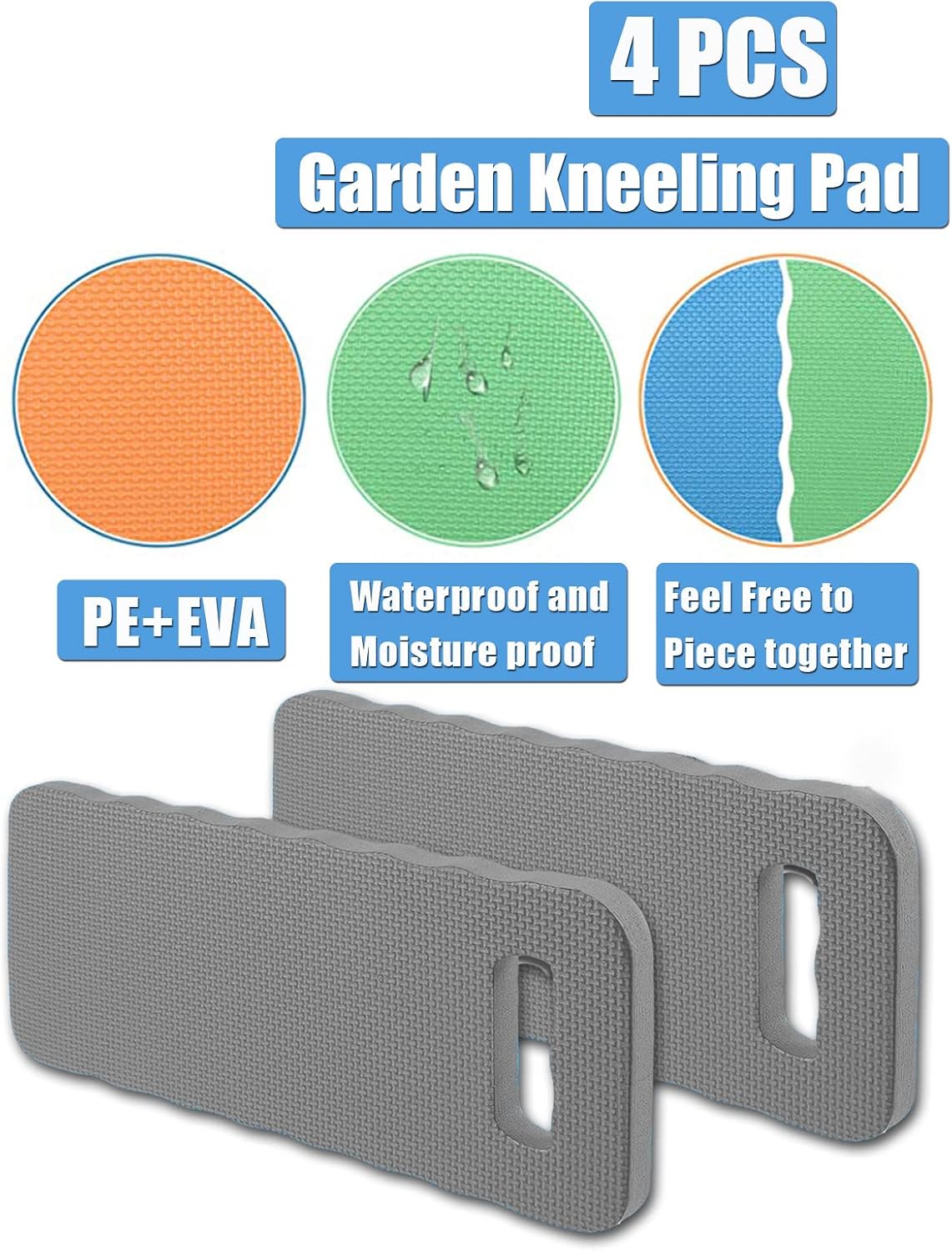 YWSHF 2 PCS Garden Kneeling Pad,Knee Mat Waterproof Foam Knee Pads for Gardening,Cleaning,Baby Bath,Yoga,Praying and Exercise 15.745'' x 7.09'' x 0.79''