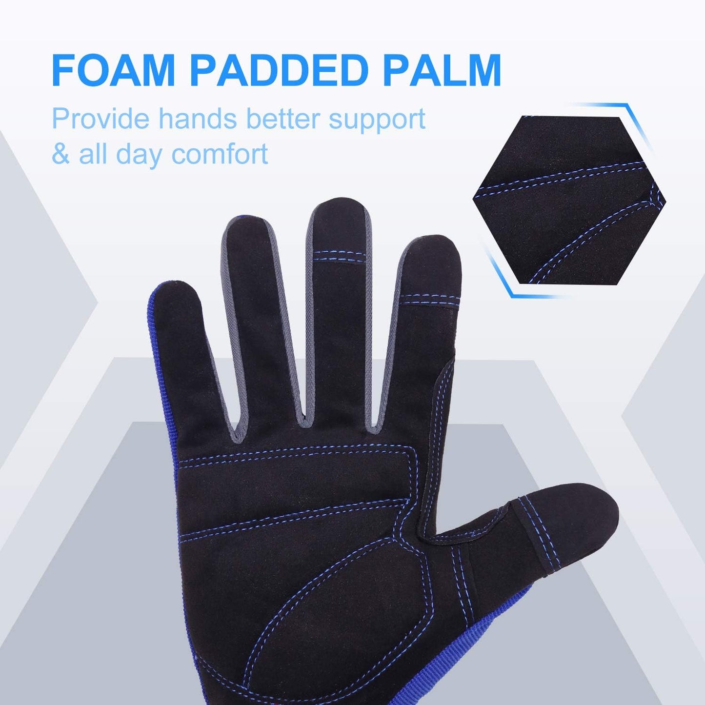 Work Gloves for Men & Women, Utility Mechanic Working Gloves Touch Screen, Flexible Gardening Gloves for Yard
