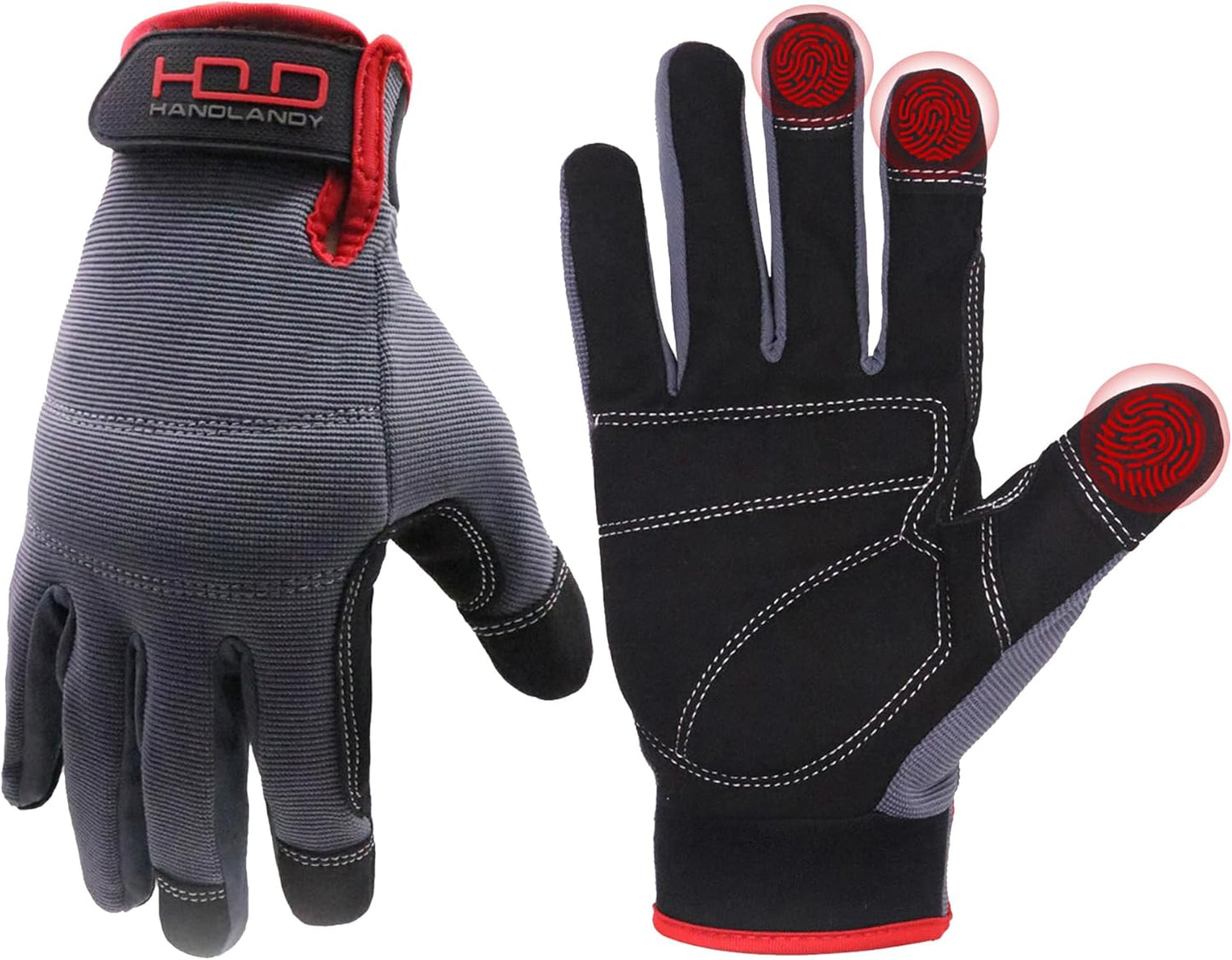 Work Gloves for Men & Women, Utility Mechanic Working Gloves Touch Screen, Flexible Gardening Gloves for Yard
