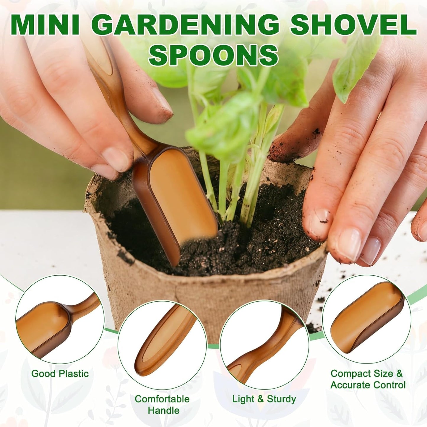 M METERXITY 20-Pack Mini Gardening Shovel Spoons, Plastic Garden Soil Scoops for Cultivation Digging Transplanting/Flower Planting/Plant Succulent, Colorful Small Gardening Tools [Multicolor]