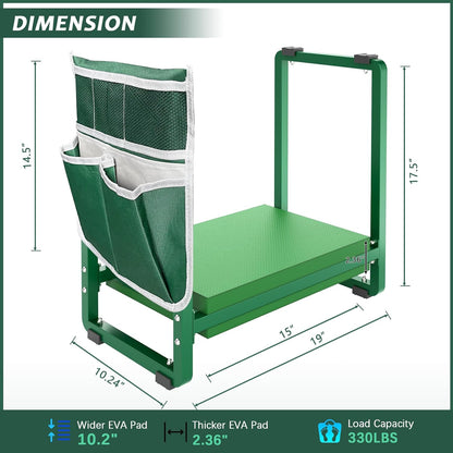 FLINTER Wider Garden Kneeler and Seat, Heavy Duty Thick Gardening Bench for Kneeling and Seat - Garden Kneelers for Seniors, Gardening Stools for Women, Grandparents, Gardeners, Black