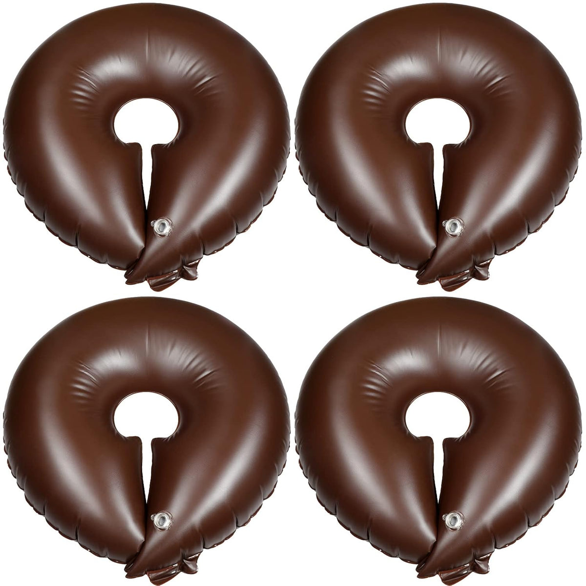 Spakon 4 Pack Tree Watering Ring Tree Bag PVC Drip Irrigation Water Pouch Round Watering Bags Automatic Drip System Planting Gardening Trees Shrubs, Brown (10 Gallon)