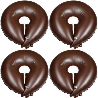 Spakon 4 Pack Tree Watering Ring Tree Bag PVC Drip Irrigation Water Pouch Round Watering Bags Automatic Drip System Planting Gardening Trees Shrubs, Brown (10 Gallon)