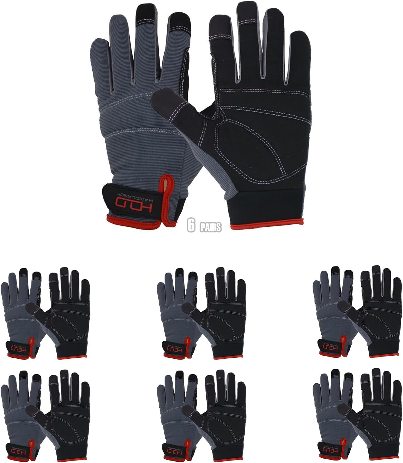 Work Gloves for Men & Women, Utility Mechanic Working Gloves Touch Screen, Flexible Gardening Gloves for Yard
