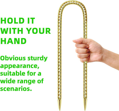 11 Pack Ground Garden Rebar Stakes Rebar 12 Inch Anti-Rust Galvanized Steel U Shape Hook Heavy Duty Ground Anchors for Tents, Position Kits,Fences, and Trampolines Landscape Fabric