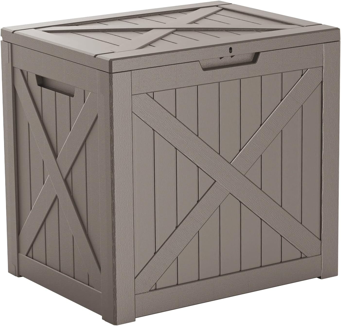 30 Gallon Outdoor Deck Box, Lockable Waterproof Outdoor Storage Boxes For Garden Tools,Indoor Cushions,Accessories Outside Storage Resin Weatherproof Container(Black)