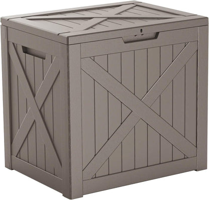 30 Gallon Outdoor Deck Box, Lockable Waterproof Outdoor Storage Boxes For Garden Tools,Indoor Cushions,Accessories Outside Storage Resin Weatherproof Container(Black)