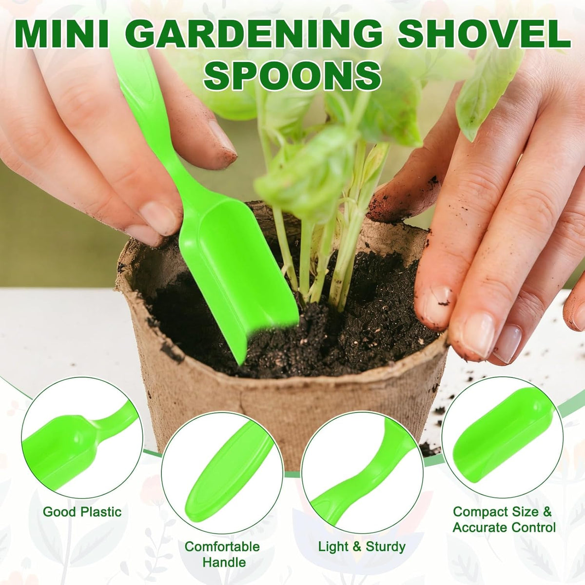 M METERXITY 20-Pack Mini Gardening Shovel Spoons, Plastic Garden Soil Scoops for Cultivation Digging Transplanting/Flower Planting/Plant Succulent, Colorful Small Gardening Tools [Multicolor]