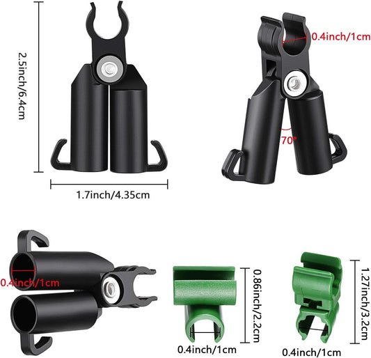 50 Pieces Adjustable Plant Trellis Connector Clip Plastic Connector Stakes Garden Plastic A-Type Connecting Joint Buckle Clip for Gardening Metal Steel Plant Supports (11 mm)