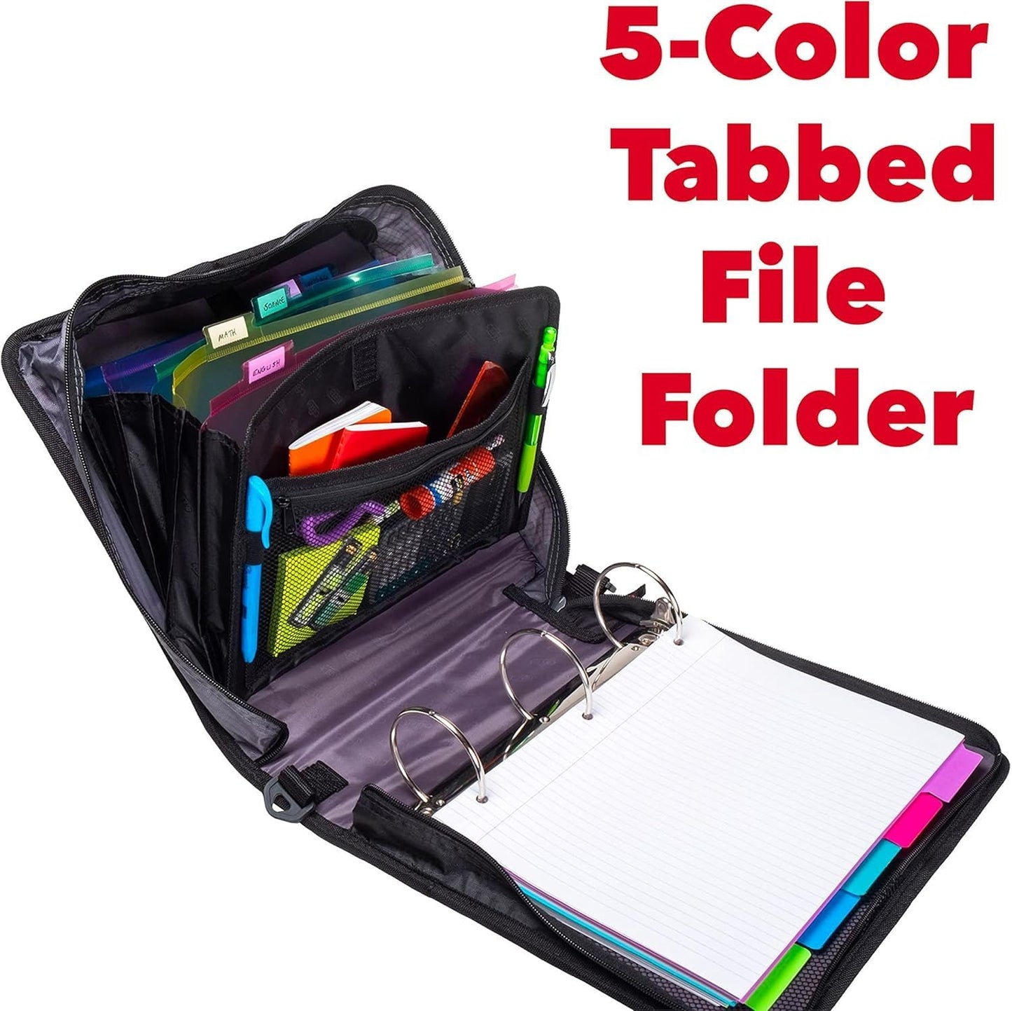 School Zipper Binder | 3-Inch O-Rings | 600-Sheet | D-146 Key Lime