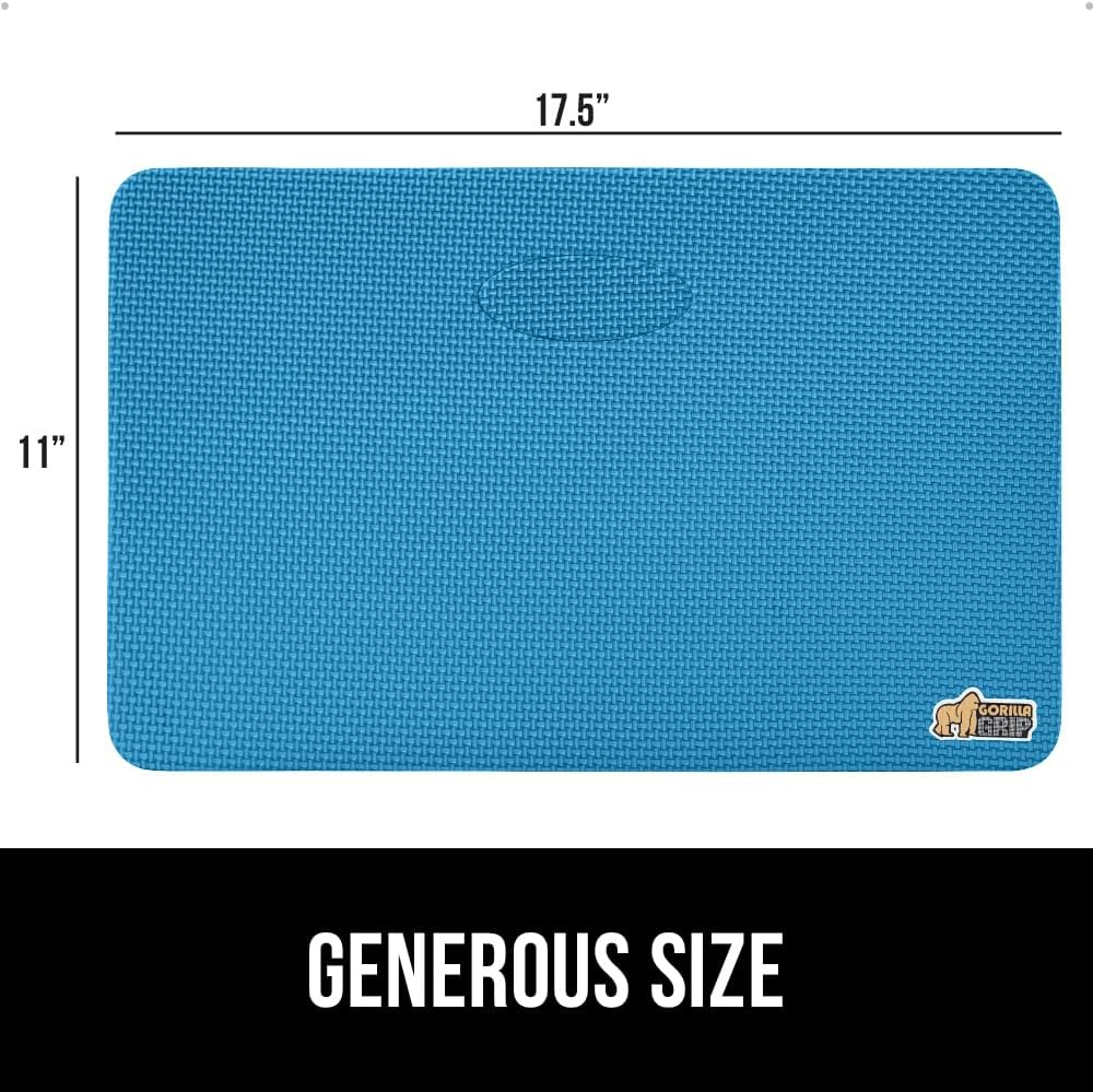 GORILLA GRIP® Extra Thick Patent Pending Supportive Foam Kneeling Pad, Large Cushion Knee Pads for Gardening, Baby Bath Time, Dirt and Water Resistant, Workout and Garden Supplies, 17.5x11, Black