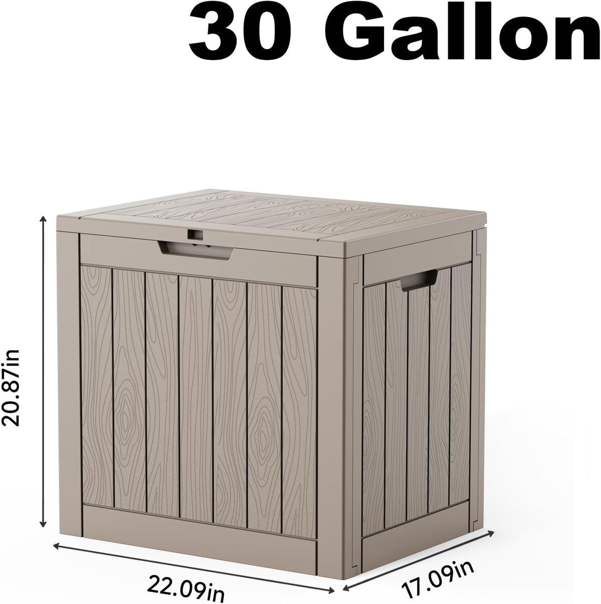 30 Gallon Outdoor Deck Box, Lockable Waterproof Outdoor Storage Boxes For Garden Tools,Indoor Cushions,Accessories Outside Storage Resin Weatherproof Container(Black)